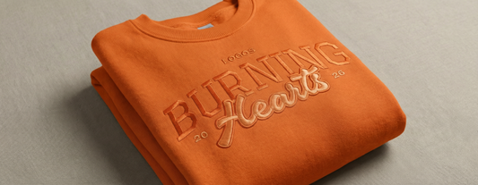 LOGOS 2026 Crewneck – “Burning Hearts” Embroidered Sweatshirt