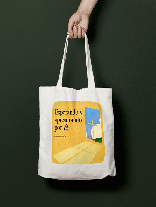 Waiting for Him - Tote Bags